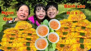 Làm Bánh Xèo Hải Sản Ăn Cùng Gia Đình | Huỳnh Như Vlogs