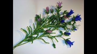 Колокольчики раскидистые из бисера. Часть 2/4. //Field flowers of a bell from beads.