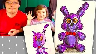 How to draw Bonnie / FNAF / Как нарисовать Бонни с Катей и РыбаКит