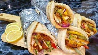 Tasty Grilled Chicken with Homemade Bread | Chicken Shawarma