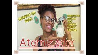 Atomizador para el pelo afro.