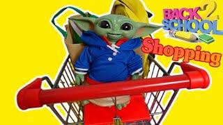 Star Wars Baby Yoda Gorgu Shopping for back to school! The child is going to school