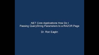 DOTNET Core How Do I Pass QueryString Parameters