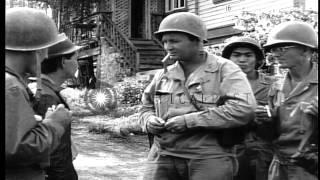 Military police checks and arrests Japanese collaborators and people show "V" for...HD Stock Footage