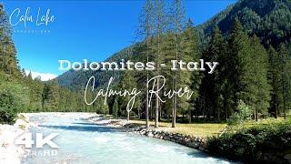 Dolomites River Toce 4K - Tranquil Calm River View: Nature’s Serenity in the Dolomiti, Italy