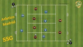 Atletico Madrid - Diego Simeone - Defensive and offensive training - Small sided games (4v4+2)