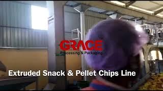 Extruded Kurkure Snack and Pellet Chips Frying Line with Multihead VFFS Packaging Machine | GRACE