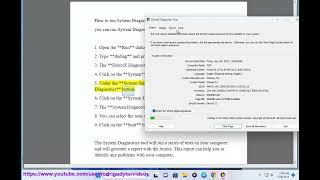 Run System Diagnostics on Window