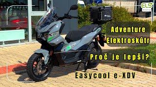 Elektroskútr Easycool e-XDV, adventure s výkonem 15 kW, nabíjení TYPE 2,   ABS, TCS, OTA, baterie LG