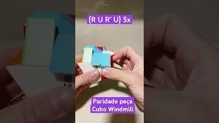 Como eu resolvo a paridade no cubo windmill de 1 peça invertida? #cubo #cubomágico #cube #windmill