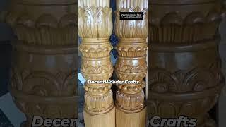 Teak Wood Hand-Carved Pillars by Decent Wooden Crafts – Elegance & Craftsmanship | +91-9520635884