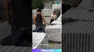 Real Life Stone Tetris?  Oddly Satisfying Slab Handling! #satisfying #stonework #skills
