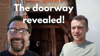 "French cottage loft conversion : Finally breaking through for a new doorway!"