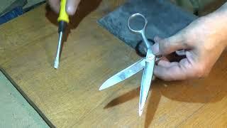 Ремонт заточка ножниц эпохи СССР Repair of scissors since the 20th century.