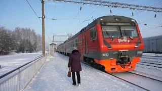 Электропоезд ЭД9Э-0036. Покатушки от Луговского до Усть-Тальменской+отправление.