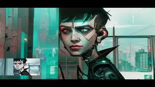 Pinched Animation to a futuristic cyberpunk AI