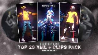 TOP 20 XML CC + CLIPS | FF NEW LOBBY CLIPS PACK | FF EMOTE CLIPS | FF CLIPS