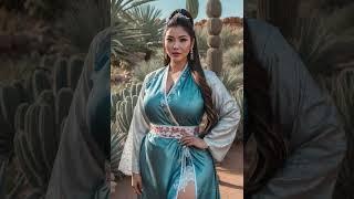 4k Magnetic Ai Model: Christina's Hanbok Fashion Lookbook In Desert Botanical garden