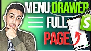 How To Make Mobile Menu Drawer Taking Full Page In Shopify