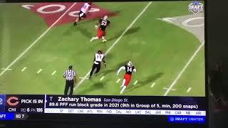 Chicago Bears select Zachary Thomas of San Diego State