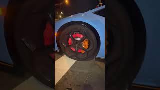 Crazy red Hot Brakes on Fire Lambo! #shots