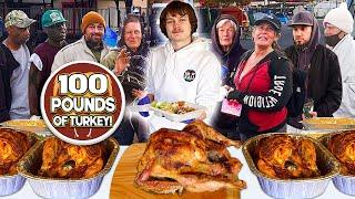 Cooking 100 Pounds Of Turkey For The Homeless!