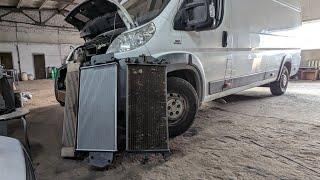 Замена радиатора Fiat Ducato