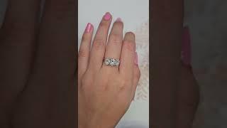  Oval Cut Moissanite Three Stone Engagement Ring #explorepage #shorts #reels #threestone