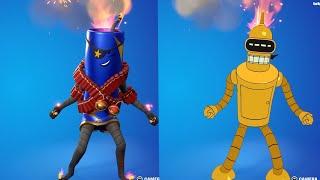 [New] Bender Bending Rodríguez doing Funny Built In Emotes in Fortnite #1 (Fortnite x Futurama)