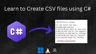 Learn to Create (Comma Separated Values) CSV files using C# on .NET platform and Write Data to it