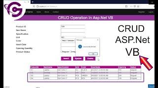 Complete CRUD Operation in Asp Net using VB With SQL Server Step by Step | ProgrammingGeek