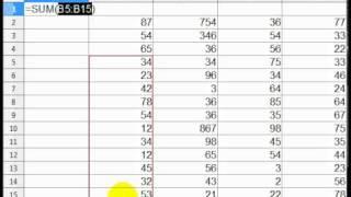 Creating formulas using cell ranges in an Openoffice calc spreadsheet