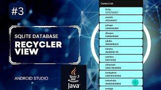 RecyclerView With SQLite Database In Android Studio | RecyclerView SQLite Android Studio | Java | #3