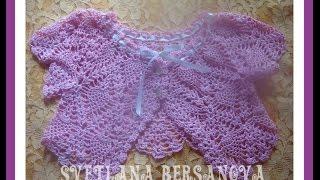 Жакет-болеро для девочки вязаный крючком. Часть 1.Bolero jacket for girls crocheted. Part 1.