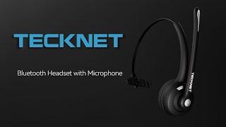 TECKNET Bluetooth Headset with Noise Cancelling Microphone, Mute function