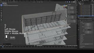 Segmenting and positioning scaled architecture drawings in Blender