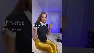 Beautiful Model Stilistica in Shiny Yellow lycra pantyhose Part 2.