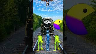 Green colour frock & blue colour aliendance vs head of Train Drivtom & tom vfx #funny #magic #video
