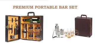 UnBoxing Abrazo Faux Leather Portable Bar Set | Premium Portable Bar Set | Mini Travel Bar Set |