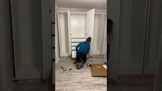 Project 8 Turning 2 small closets into a large wardrobe wall with the IKEA Pax units! DIY