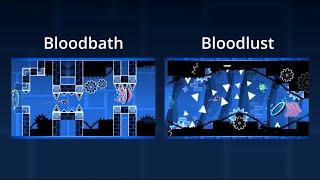 Bloodbath layout vs Bloodlust layout | Geometry Dash