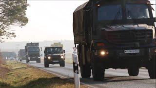 LogBtl 172 rollt auf der Heidestraße- Marsch zum GÜZ Heer