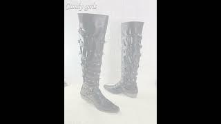 RO TELLARO VINTAGE PUNK KNEE-HIGH PLATFORM BOOTS