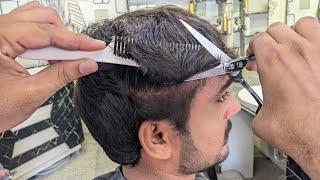 ASMR Barber/ normal hair cutting with scissors #hammadhairstudio