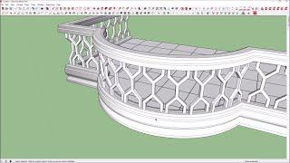 How to create curve balcony in sketchup