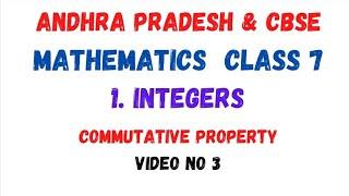 Commutative property/Integers/Class 7/Ap mathematics by school maths made easy