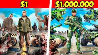 $1 vs $1,000,000 Zombie Apocalypse Survival in GTA 5!