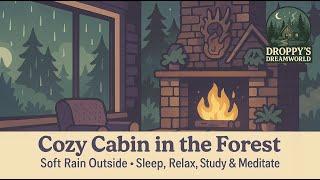 Cozy Cabin in the Forest • Soft Rain Outside • Sleep, Relax, Study & Meditate