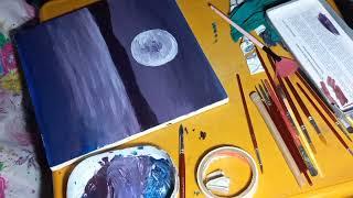 Purple Night |Painting on canvas ideas | Nature Painting | Artistic Mommy