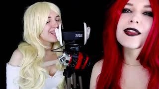 ASMR  Ear LICKING  TWIN Angel+Demon, Kissing, Mouth Sound, Breathing  АСМР Звуки рта, 15